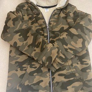 **Gently Used, Old Navy Boy's Fleece Lined Camo Hoodie, Size L